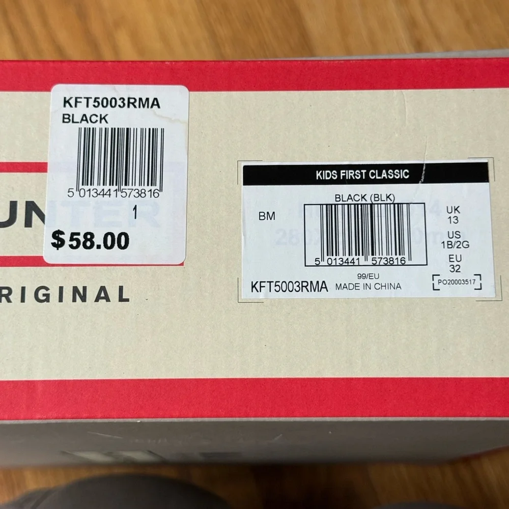 Hunter Kids First Classic Black Waterproof Boots - Picture 6 of 7